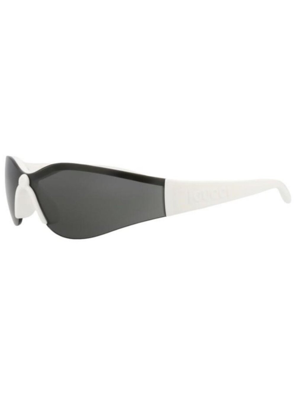 New Gucci Womens Shield/Wrap White White Grey Fashion Designer Sunglasses